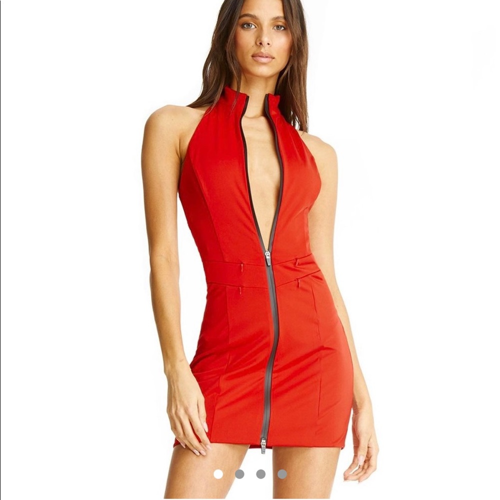 I AM GIA RED IRIS DRESS MEDIUM NWT